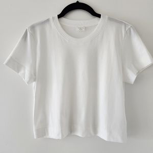 Aritzia Wilfred Free White Cropped Tee Shirt